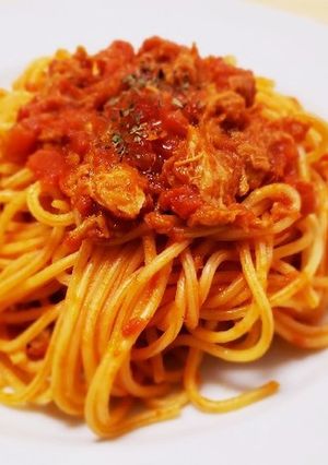 トマト缶で簡単！ツナトマトパスタ-レシピのメイン写真