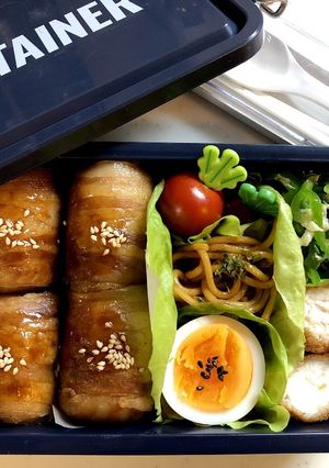 中学生弁当日記（肉巻きおにぎり編)-レシピのメイン写真