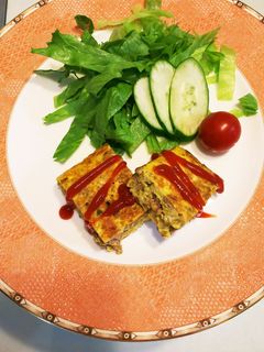 【カレー風味】挽き肉入りオムレツ-レシピのメイン写真