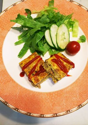 【カレー風味】挽き肉入りオムレツ-レシピのメイン写真