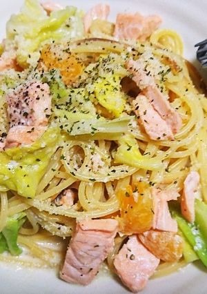 サーモンキャベツのオレンジクリームパスタ-レシピのメイン写真