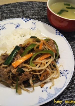簡単！焼肉風牛肉のせご飯-レシピのメイン写真