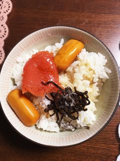 明太子バター塩昆布スモークチーズ丼-レシピのメイン写真