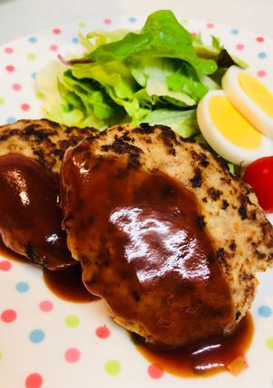 水切り不要！焼き豆腐で豆腐入ハンバーグ♪-レシピのメイン写真