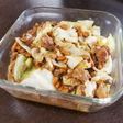 サバの味噌煮缶とキャベツの納豆炒め♥