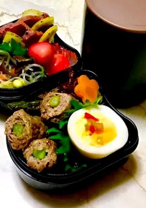 ズボラで愛♡アスパラの肉巻き弁当-レシピのメイン写真