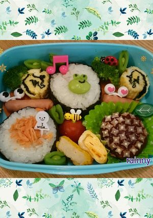 梅雨☆カタツムリとあじさいのキャラ弁❤-レシピのメイン写真