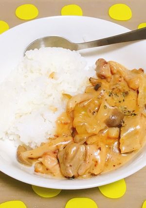 鶏肉ときのこの白ワイン煮込み-レシピのメイン写真