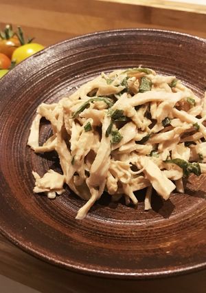蒸し鶏と大葉の柚子ポン和え-レシピのメイン写真