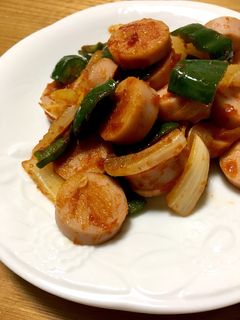 魚肉ソーセージとピーマンのケチャップ炒め-レシピのメイン写真