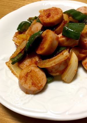 魚肉ソーセージとピーマンのケチャップ炒め-レシピのメイン写真