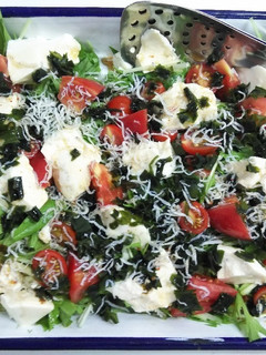 (サラダ)水菜 トマト 豆腐 じゃこ-レシピのメイン写真