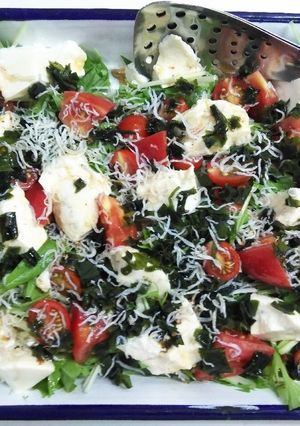 (サラダ)水菜 トマト 豆腐 じゃこ-レシピのメイン写真