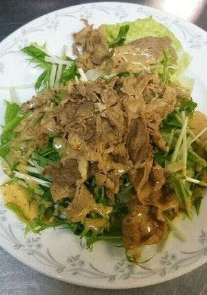牛肉と水菜の焼肉サラダ-レシピのメイン写真
