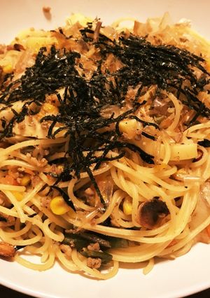 たけのこと挽き肉の和風パスタ-レシピのメイン写真