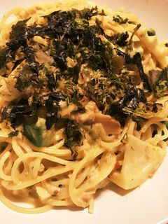 たけのことアボカドの味噌クリームパスタ-レシピのメイン写真