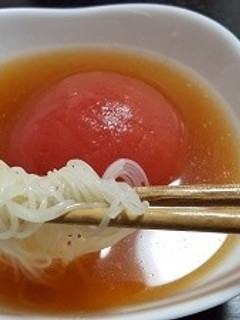 和風だしのホールトマトそうめん-レシピのメイン写真