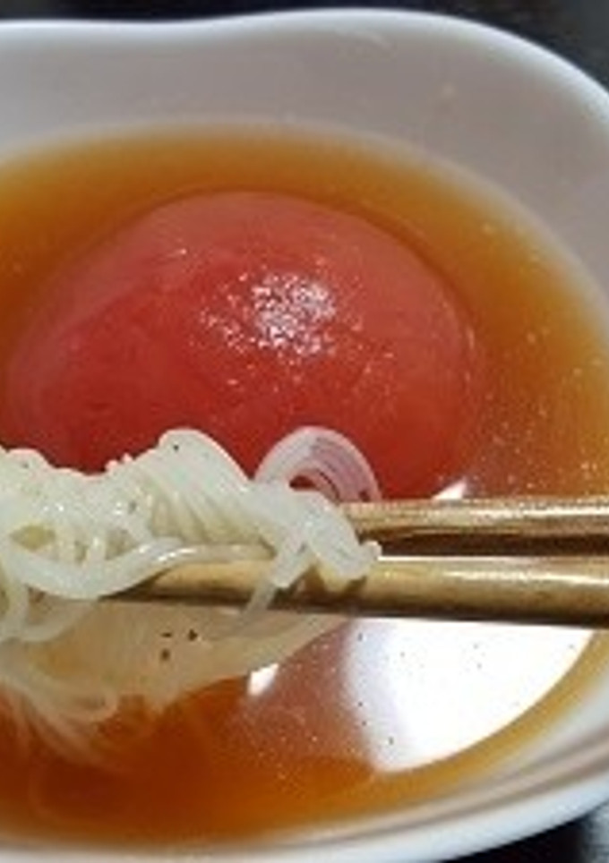 和風だしのホールトマトそうめん-レシピのメイン写真