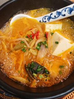 もやしと豆腐と野菜たちのキムチチゲ味噌汁-レシピのメイン写真