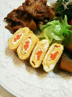 お弁当用 人参スティック入りだし巻き玉子-レシピのメイン写真