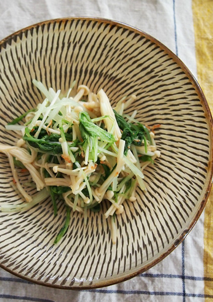 低糖質レシピ　水菜とえのきの簡単和え-レシピのメイン写真