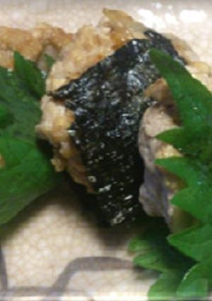 ごぼうと鶏ひき肉の磯辺焼き-レシピのメイン写真