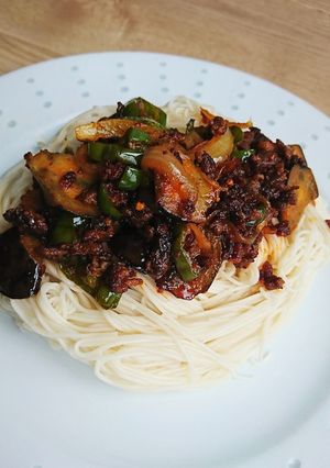 汁なしカレー辣油そうめん-レシピのメイン写真