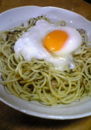 のりとツナのパスタ♪♪温玉・とろろのせ♪-レシピのメイン写真