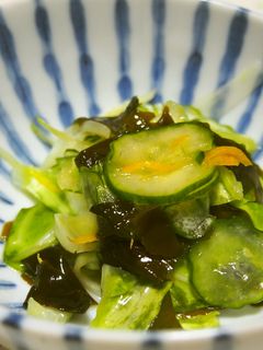 きゅうり・キャベツとワカメの酢の物♪ゆず-レシピのメイン写真
