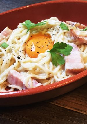 フライパン1つで♡濃厚カルボナーラ-レシピのメイン写真