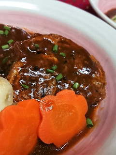 レンチン!ひじき入煮込みきつねハンバーグ-レシピのメイン写真