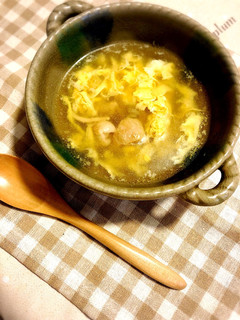 簡単★お弁当にも♪余りの鶏皮と卵のスープ-レシピのメイン写真