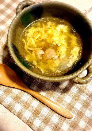 簡単★お弁当にも♪余りの鶏皮と卵のスープ-レシピのメイン写真