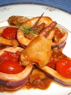 イカとアン肝のトマト煮♪-レシピのメイン写真
