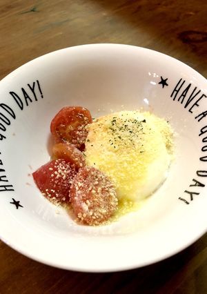 温泉卵とミニトマトのビスマルク風-レシピのメイン写真