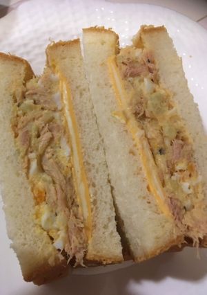 ツナたまポテトチーズサンド-レシピのメイン写真