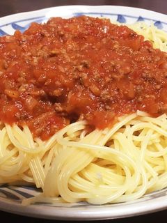 超簡単ミートソースパスタ-レシピのメイン写真