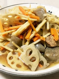 簡単!豚と根菜の煮物-レシピのメイン写真