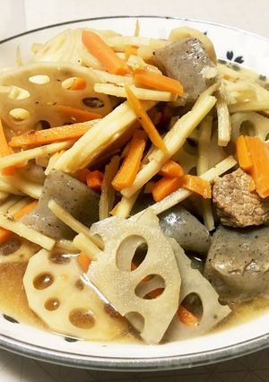 簡単！豚と根菜の煮物-レシピのメイン写真