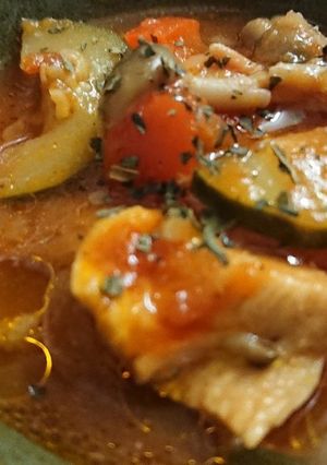 レンジだけ★ズッキーニとむね肉のトマト煮-レシピのメイン写真