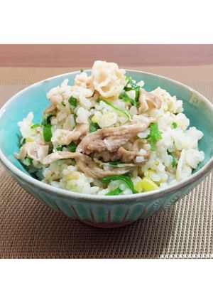ぶたバラねぎ塩炊き込みご飯♡-レシピのメイン写真