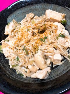 鶏モモ肉とエノキのポン酢炒め-レシピのメイン写真