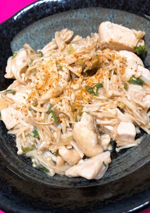 鶏モモ肉とエノキのポン酢炒め-レシピのメイン写真