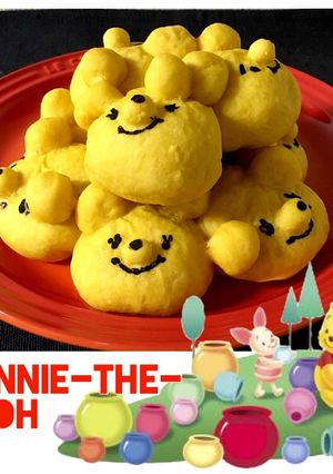 かぼちゃ餡入り♡プーさんの3Dちぎりパン-レシピのメイン写真