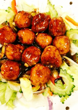 ⭐️ヘルシーで美味しい鶏の甘酢あん肉団子-レシピのメイン写真