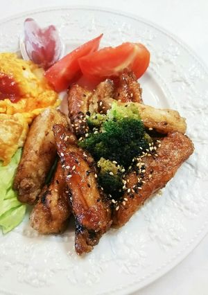お弁当用 手羽中の揚げ焼きごま甘だれかけ-レシピのメイン写真