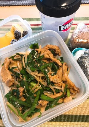 高校野球部1ℓ弁当　豚ニラ編-レシピのメイン写真