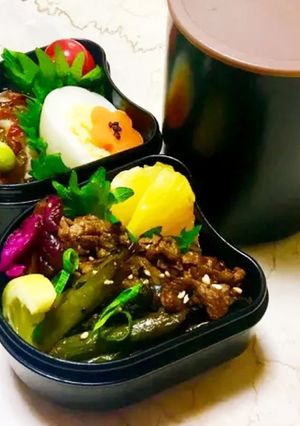 ズボラで愛♡牛肉と野菜のソテー弁当-レシピのメイン写真