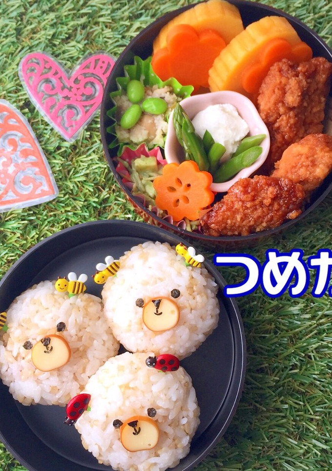 蜂くまおにぎり弁当 簡単 可愛い デコ弁-レシピのメイン写真