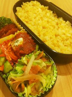 【お弁当】キャベツ炒めと卵チャーハン-レシピのメイン写真